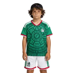 2026 World Cup Kids' Short-Sleeve Set Mexico National Team Home Soccer Jersey