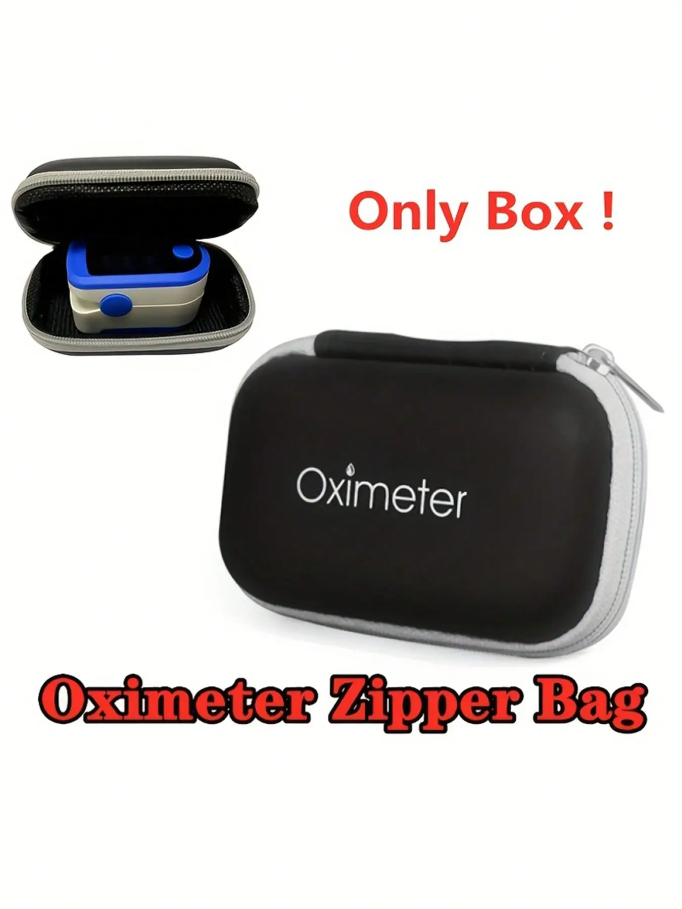 Finger Pulse Oximeter Storage Bag, Silicone Protector Case for Oximeter, Durable and Flexible Travel Pouch, Storage Pouches, Random Zipper and Trim Color