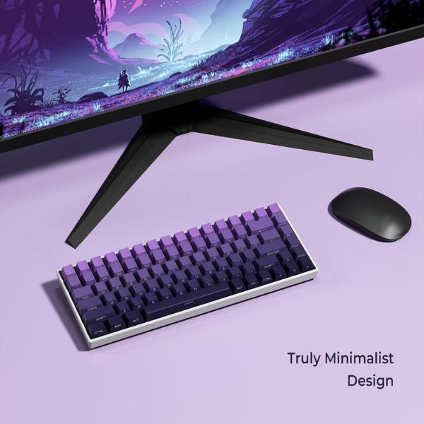 XVX Side Print Keycaps Shine Through Double Shot PBT Keycaps Custom Key Caps 60 65 75 100 Percent Gradient Purple 136 Keys Set OEM Profile Minimalist Style for Cherry Gateron MX Switches Keyboard