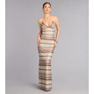 Sunset Plans Chevron Crochet Maxi Dress Sunset Plans Chevron Crochet Maxi Dress