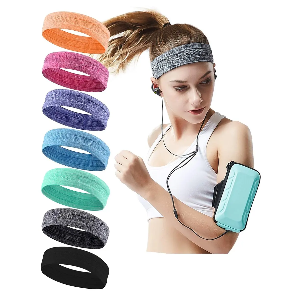 Unisex Sporty Headband for Yoga, Fitness, Tennis, Running, Basketball, Elastic Design, Comfortable & Breathable, Multiple Colors Available, Sports Headband, Training Headband, Workout Headband, Elastic Headbands