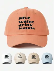 Unisex Embroidered "Save Water, Drink Tequila" Cap - Casual Hat for Spring, Autumn, Travel, Beach Vacation, Y2K Style