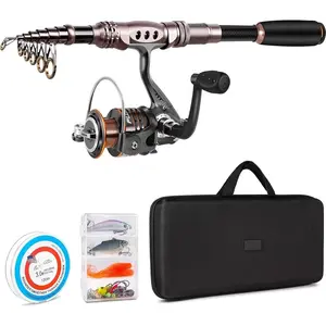 Fishing Rod and Reel Combos Carbon Fiber Telescopic Fishing Pole with Reel Combo Sea Saltwater Freshwater Kit Fishing Rod Kit