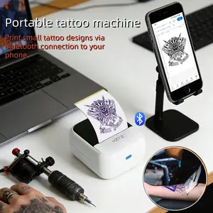 Hztz Portable Tattoo Machine, Compact Rechargeable Mini Thermal Printer, USB Portable, Ideal for Beginners and Artists, Tattoos and Labels