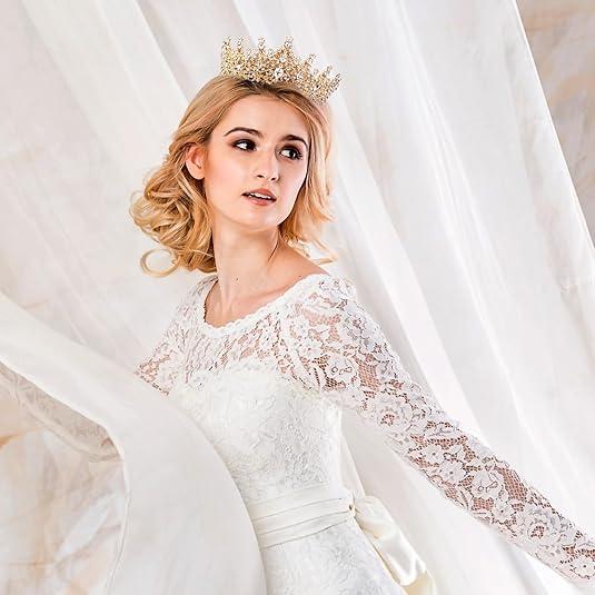 Gold Crown for Women Crystal Princess Tiaras Rhinestone Queen Headband Wedding Bridal Hair Accessories Birthday Prom Pageant Party Coming of Age Ceremony Photo Props