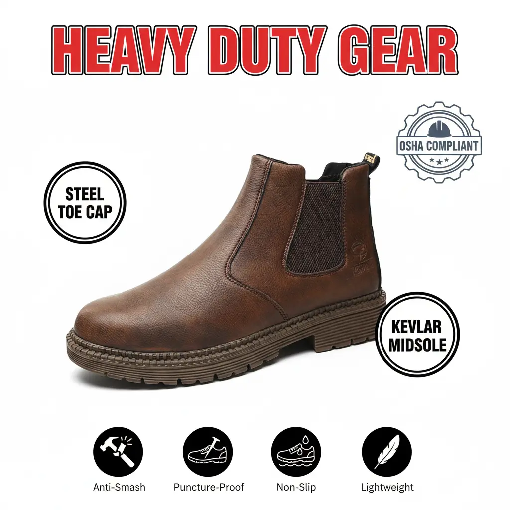 Unisex Breathable Safety Sneakers, Puncture-Proof Kevlar Work Shoes with Anti-Smash Toe, Slip-Resistant & Water-Resistant for Kitchen and Outdoor Use, Shoe, Footwear, Water Proof, Dry, Plain, Outdoor Work, Slip-On, Splash-Proof