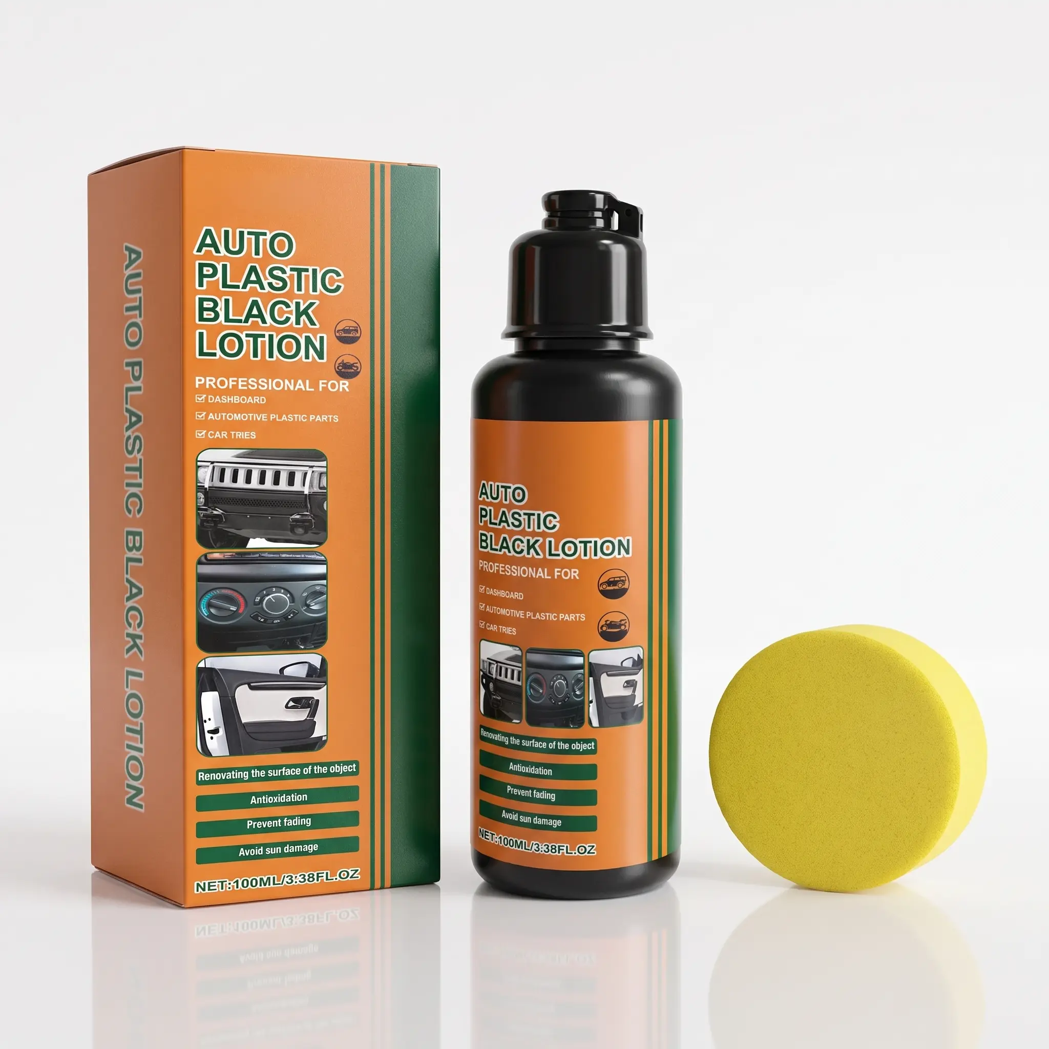 Automobile Black Plastic Polishing Paste, Car Beauty Maintenance Black Bright Plastic Refurbishing Care Agent