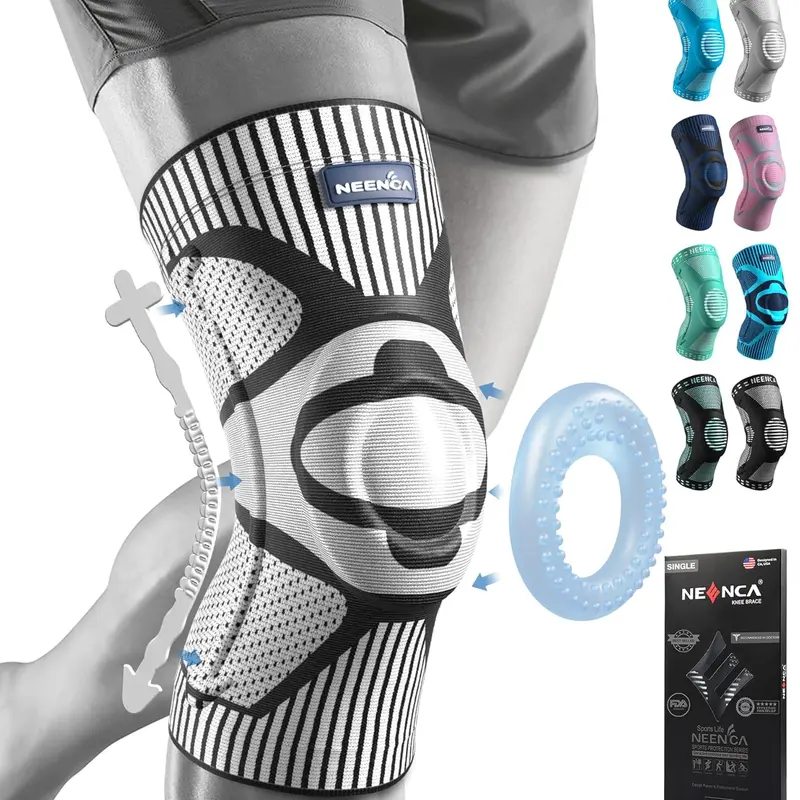 [NEENCA] Pull-On Knee Stabilizer with Patella Band, Side Stabilizers, Breathable No-Slip Elastic Sleeve - Machine Washable, FSA/HSA Approved Medical Support to Protect Your Knees, Meniscus Tear & ACL Relief