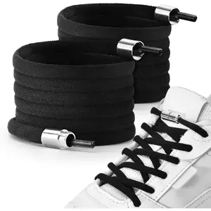 2-6 Pairs No Tie Elastic Shoe Laces,  Shoe Laces for  and Adults,Tieless Shoelaces with Metal Lock