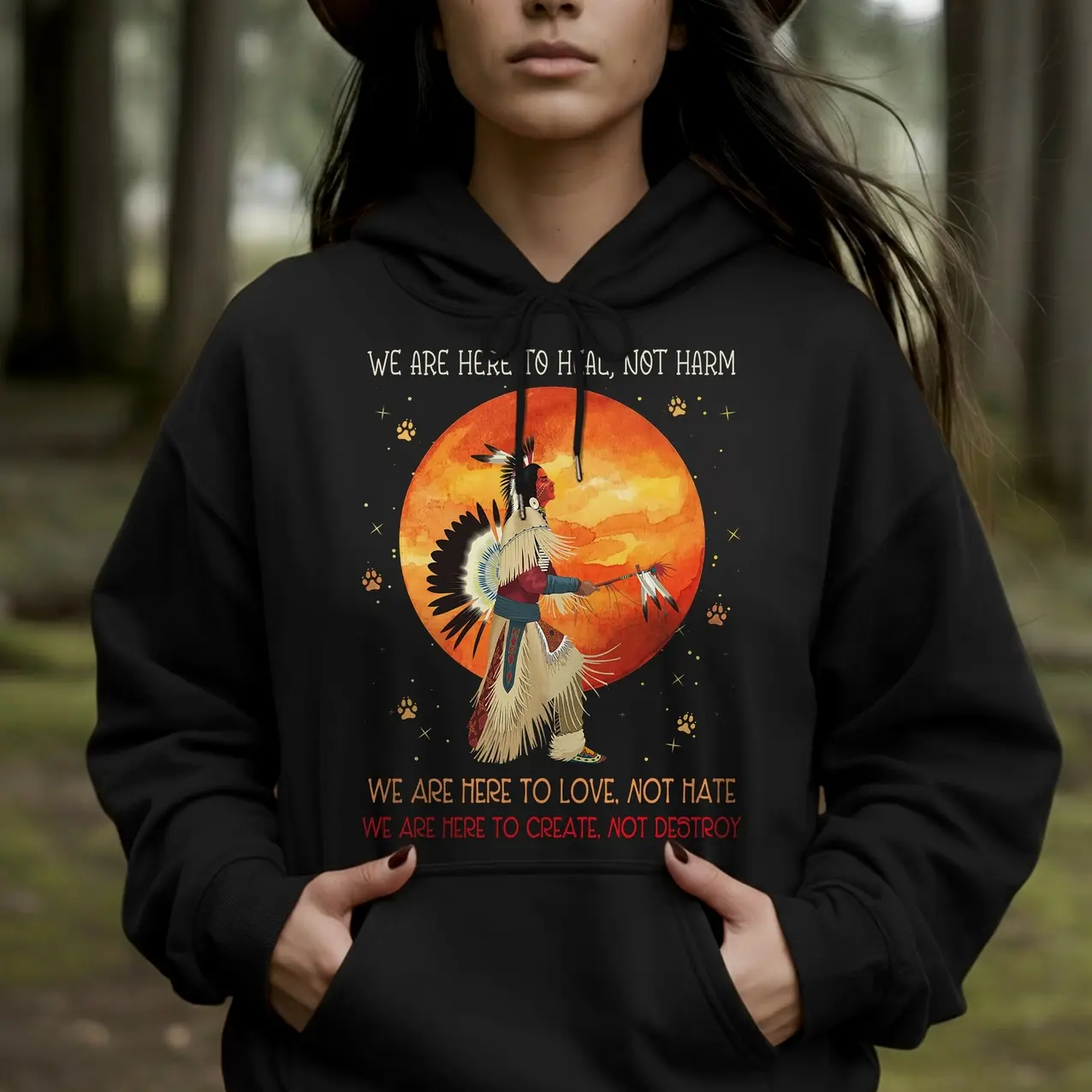 Native American Heal Not Harm Graphic T-Shirt/Sweatshirt/Hoodie - Indigenous Peace Message Tee, Tribal Graphic Shirt, Unity Love Design