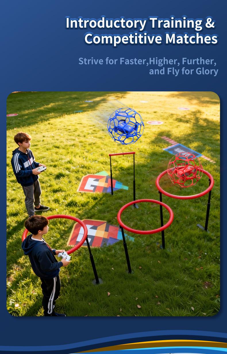 Four-Axis Football Stunt Drone | 360° Rolling & Hovering | Anti-Collision Remote Control Aircraft | Competitive Spherical Aeromodel