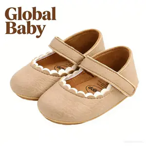 Global Baby Girls Shoes Small Leather Shoes 2026 New Style Version Lace Mary Jane Shoes Girls Shallow Mouth Shoes Newborn Princess Shoes, Toddler with Hook and Loop