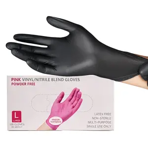 5mil Black Nitrile Gloves,10mil  Heavy Duty Soft Disposable Gloves, 100 Count Latex Free Powder Free Reusable Gloves for Cleaning, Auto Repair, Food Processing, Tattoo, Hair Dye, Kitchen, Salon, Gardening (M-XL Sizes)