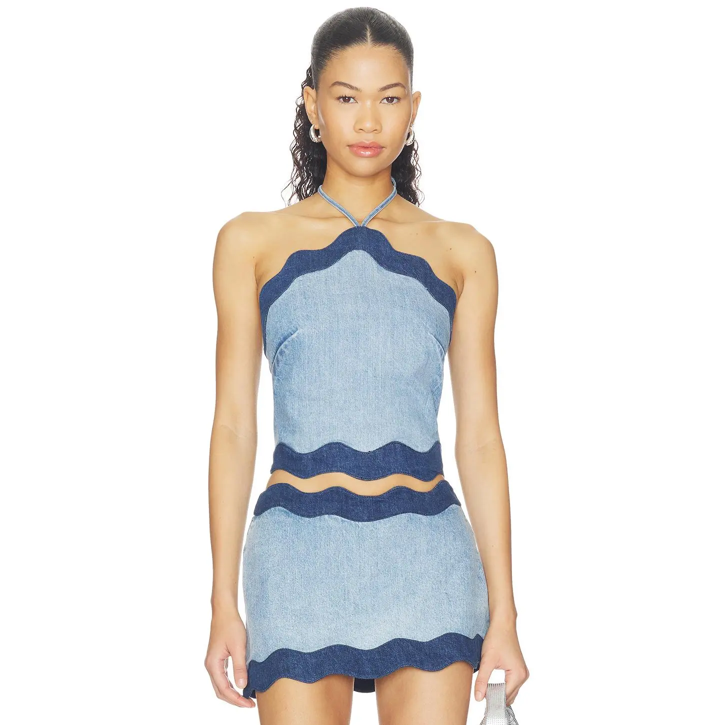 retrofete Iselda Denim Top in Montana Mix