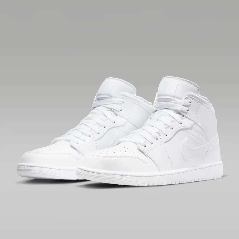 Men's Air Jordan 1 Mid "Triple White" 554724-136