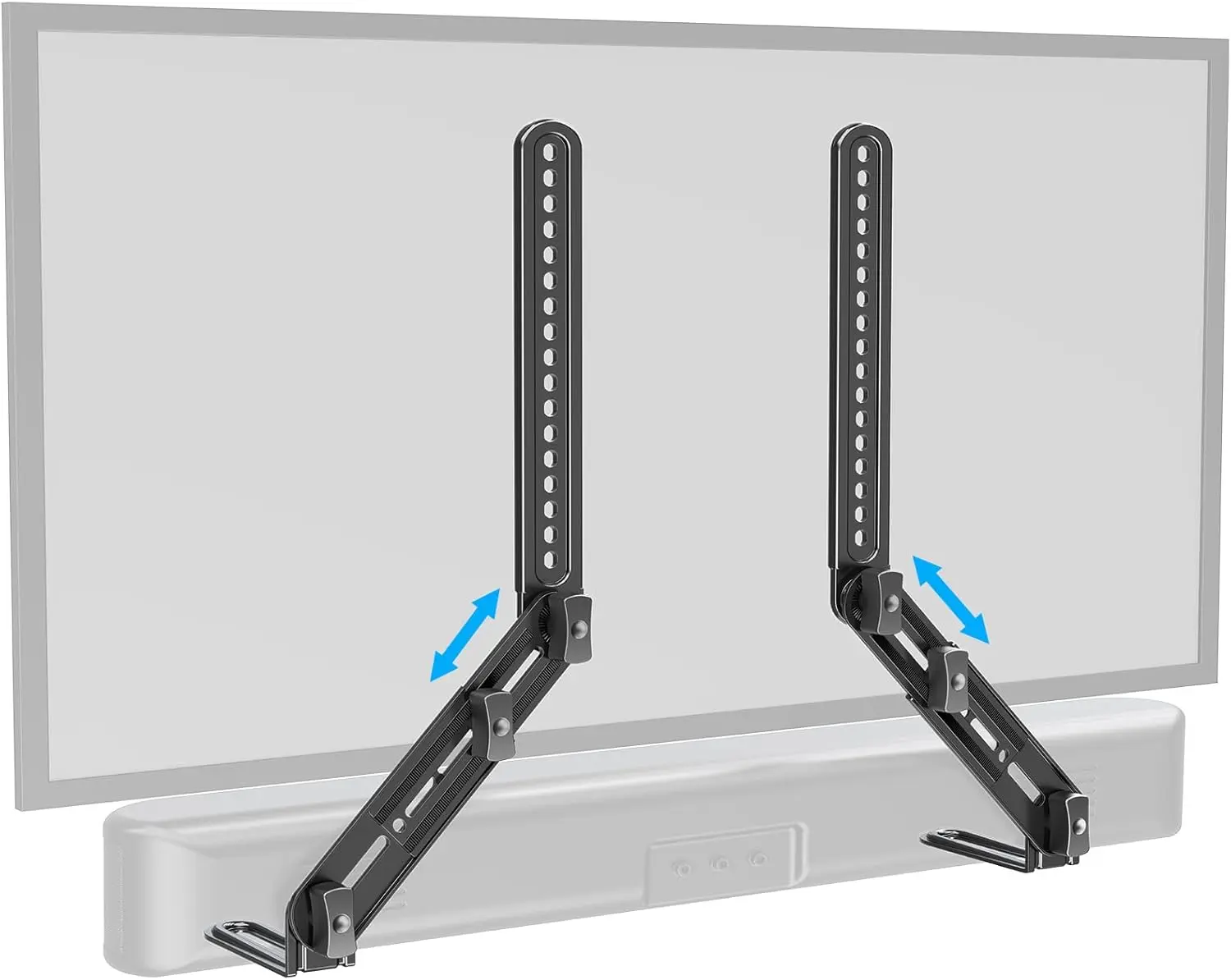 Soundbar Mount, Sound Bar TV Bracket, for Mounting Above or Under TV, Fits  Sound Bars Up to 15 Lbs, Tool-Free Knob Adjustable, for 23-90" tvs with Detachable Extension Arms and L-Brackets
