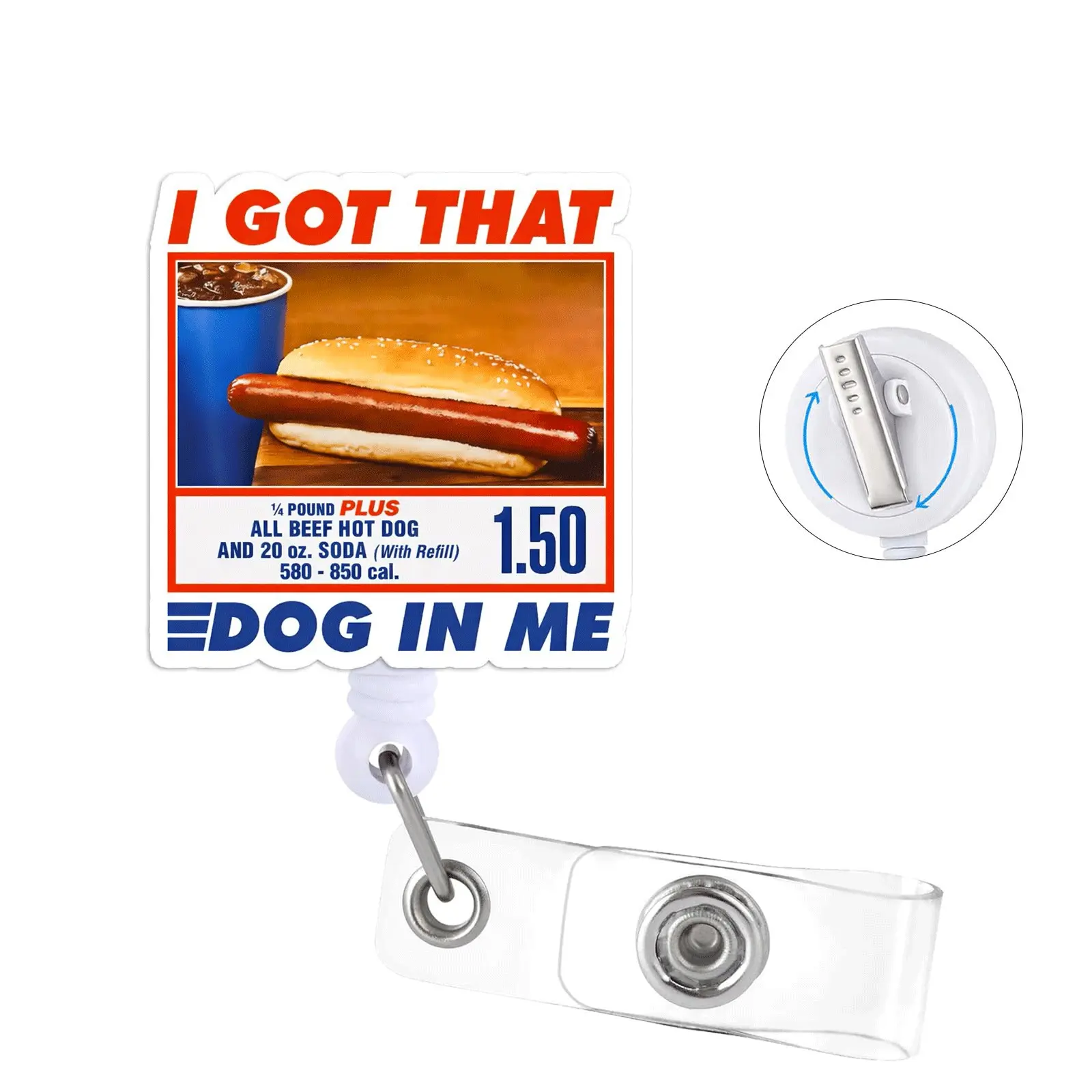I Got That Dog in Me Badge Reel, Retractable Swivel Alligator Clip, Nurse Badge Reel, Funny Badge Reel, Cute Badge Reel, ID holder, RN Key Card, Nursing Badge Reel, Medical Badge Reel, Badge Reels Retractable