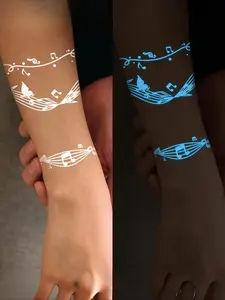 Single Pack New Bracelet, Forehead Glow-in-the-Dark Tattoo Stickers, High-Quality Waterproof Trendy Fresh Glow-in-the-Dark Tattoo Stickers