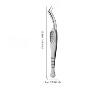 Professional Eyelash Extension Tweezers, High Precision Stainless Steel Dolphin Gold Feather Clip, Women's Lash Tech Tool