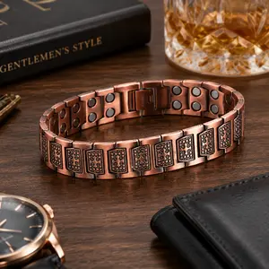 Copper Bracelet for Men, 3X Ultra Strength Magnetic Bracelets, 99.99% Pure Copper with 3500 Gauss Neodymium Magnets, Adjustable Hypoallergenic Bracelets Target Valentines Day 2026 stylish beautiful