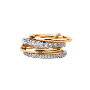 Meraki Women's Vintage Adjustable Multi-Ring Cubic Zirconia Jewelry - Stacking Index Finger Accessory, Everyday Wear Gift, Stacking Rings, Cubic Zirconia Rings