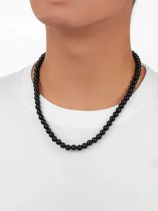 Dark Vintage Style Plastic Beaded Choker Necklace, Classic Minimalist Seed Bead Design, Perfect Banquet Gift for Women