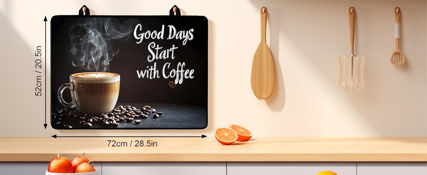 JOYFINITY Heat-Resistant Glass Stove Top Cover with Anti-Slip Rubber Coating – Electric Stove Protector, Scratch-Resistant, Expands Counter Space, Stylish Kitchen Decor (Cafe)