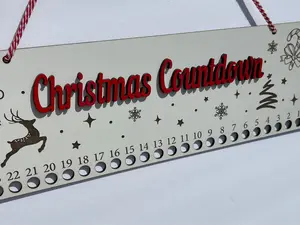 Christmas Countdown Advent Calendar Home Decor, Festive Family Tradition Keepsake, Laser Engraved 3D Holiday Countdown Wooden Decoration