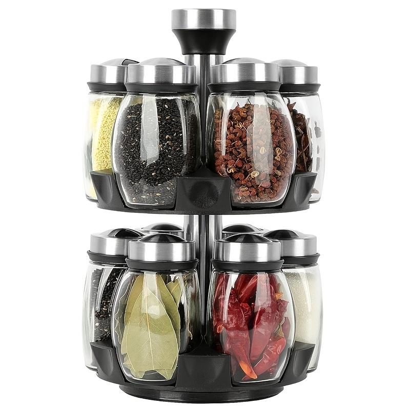 [Glass Jar Bottle Set] 6pcs/12pcs Glass Jar Bottle Set, for Kitchen Organizers And Storage, Pantry Organizers And Storage, Spices Organizers And Storage, Kitchen Organization, Spice Rack, Kitchen Storage And Organization, Storage Cabinet,