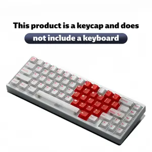 108-Key Custom Ruby Heart Keycaps Clear Base Shine-Through PBT for MX Mechanical Keyboard 100%/60% RGB Gaming Gift Set Pc