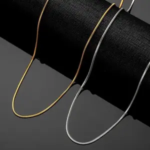 J&N Stainless Steel Snake Chain Necklace | Unisex Minimalist Choker | Tarnish Resistant NONE