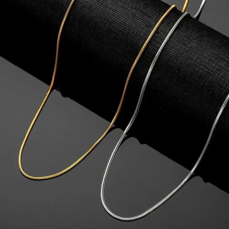 J&N Stainless Steel Snake Chain Necklace | Unisex Minimalist Choker | Tarnish Resistant NONE