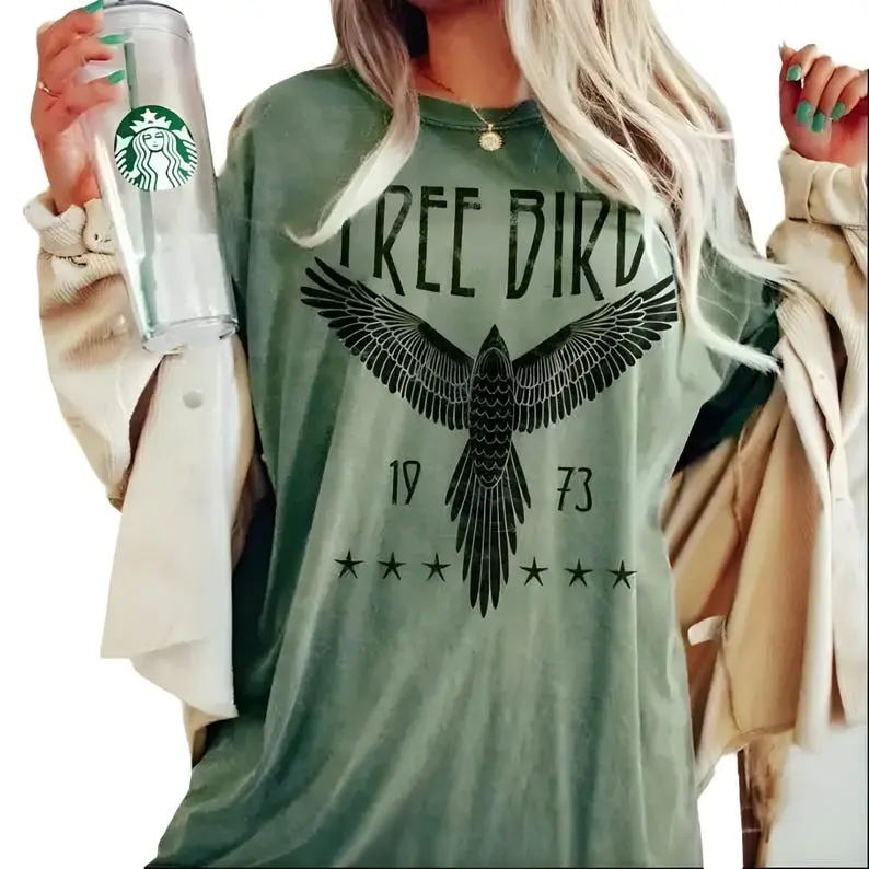 Comfort Colors - Free Bird Tee Boho TShirt Eagle T-Shirt Thunderbird TShirt Retro Music graphic Tee Vintage Inspired women T-Shirt