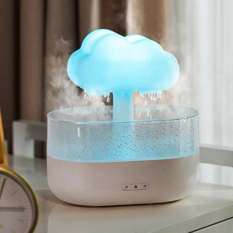 Cloud Shaped Night Light Humidifier, 7 Color Changing Desktop Mist Maker, Silent Operation Air Humidifier With Ambient Light