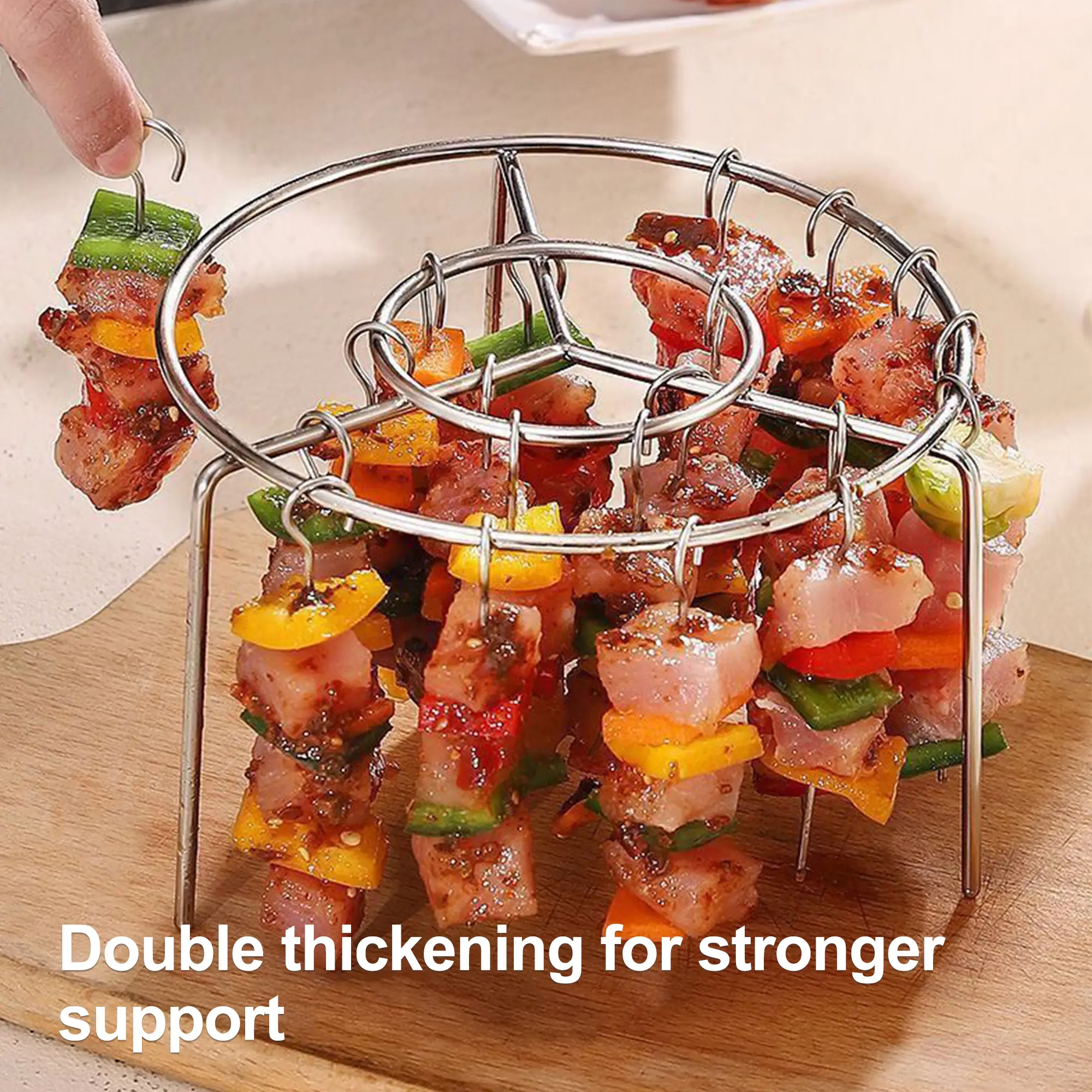 2 Counts Air Fryer Skewer Rack, 360° baking technology, avoids uneven