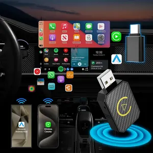 2-in-1 Wireless CarPlay & Android Auto Adapter, Plug-and-Play Bluetooth USB for Apple iOS, Kia, Hyundai, VW, Volvo, MG, Haval