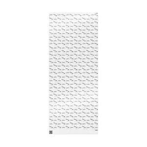 30"x 72" Glossy Minimalist Christmas Script Wrapping Paper | Santa Sleigh & Reindeer | Black & White Holiday Gift Wrap Roll