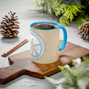 Nautical Beachy Mug, Sand Dollar cup, Your Time
