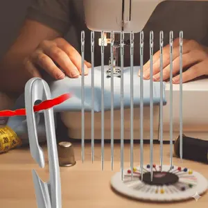 Stainless Steel Blind Stitch Needle set, Self-Threading Large Eye Sewing Needles for Home Clothing repair, Slip-Resistant Durable Anti-Drop Design, Easy Sewing Kit, Rustproof Tailoring Tools.