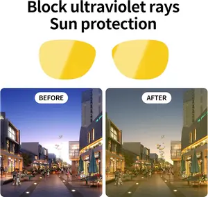 HiBloks Replacement Lenses for Ray-Ban Meta Wayfarer (RW4008 Size L), UV Protection Sunglass Lens Set for Smart Glasses, Premium Lens Kit for Men & Women Driving, Cycling or Outdoor (Yellow)