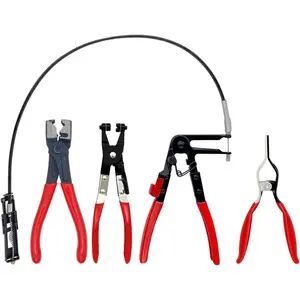 4Pcs Professional Hose Clamp Pliers Set - Fuel Line Disconnect and Removal Tool Kit for Automotive Repair with Comfort Grip Handles Automotive Maintenance Essential - Home Improvement.