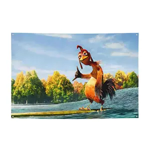 Chicken Flag Funny Meme Tapestry Banner Wall Decor Flags for College Dorm Living Room Bedroom Home Decoration 3X5 Ft with 4 Brass Grommets