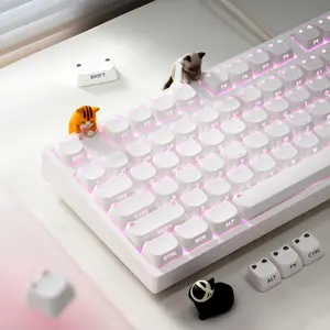 XVX Lumicat Light-up Ears Cat MAO Profile Side-Printed 113-Key Keycap Set（Keycaps Only, Keyboard Not Included）
