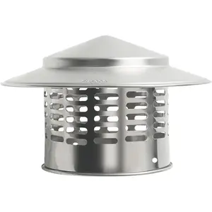 4" Round Tapered Top Chimney Cap with Screen, All Weather Insulated Round Roof Vent Cap for Rooftop