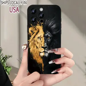 Hot-selling creative lion pattern mobile phone case, suitable for iPhone 16/15/14/13/12/11/XS/XR/X/7/8 Plus/Pro/Max/Mini - Creative and fashionable design suitable for both men and women, a gift for friends, family, boyfriend, girlfriend