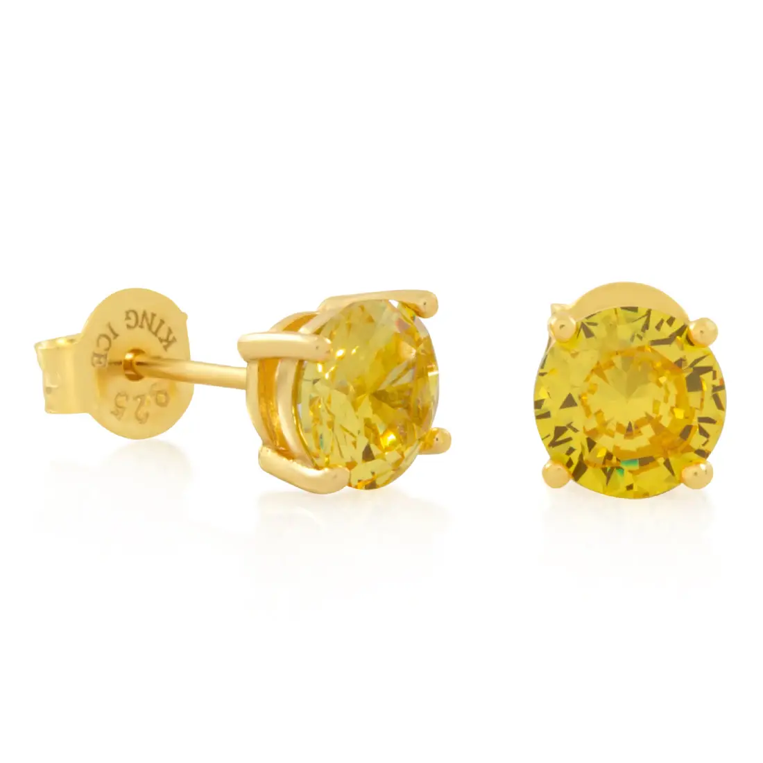 Yellow Brilliant-Cut Stud Earrings Yellow Brilliant-Cut Stud Earrings