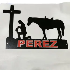 Cowboy praying sign 11.85 in wide x 8.75 in high