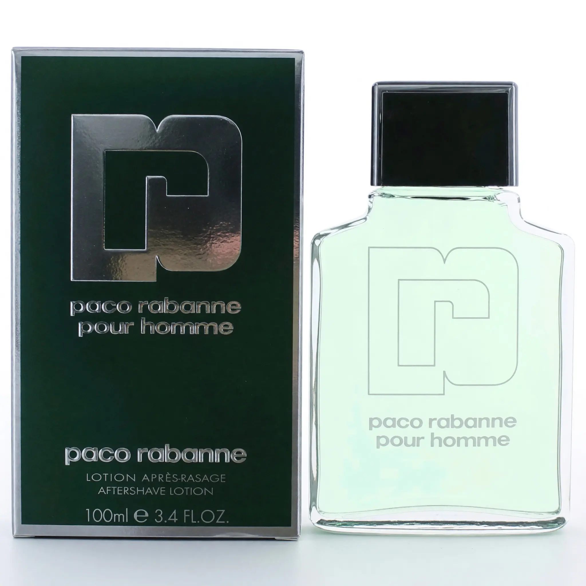 Paco Rabanne Pour Homme Men's Scented Aftershave Lotion - 3.4oz Bottle, Masculine Amber-Lavender Blend, Signature Scent, Full Ingredient List on Product Packaging