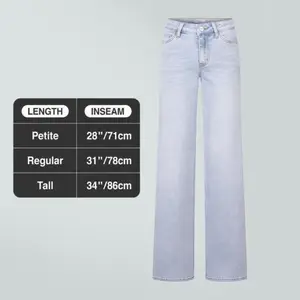 Magic ONESO BBL Jeans Mid-low Rise Stretchy Wide Leg Distressed Baggy Denim Pants Comfortable Tummy Control Plus Size Regular Size 8001