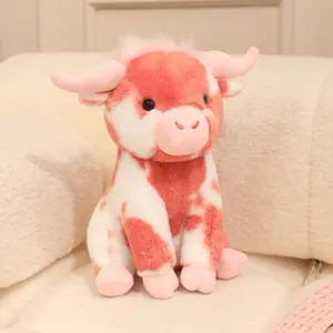 11.81inch Spotted Highland Cow Plush Doll, Milk Cow Cow, Soft PP Cotton Filled Cute Animal Design Stuffed Toy, Huggable Collectible, Perfect Gift for Girlfriend